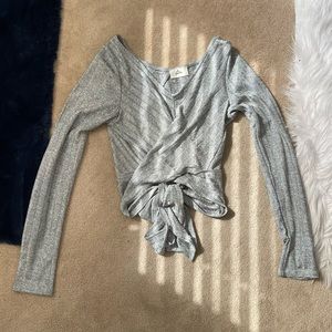 Silver shimmer wrap crop top
